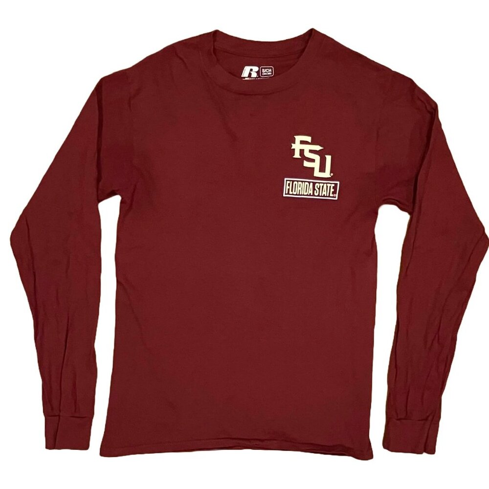 FSU Florida State University Russell Athletic Long-Sleeve Tee Shirt, Small